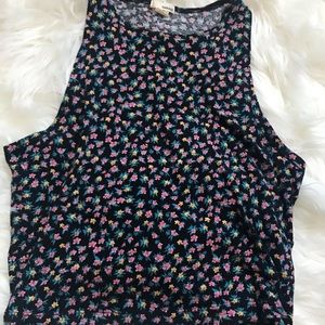 Cropped floral tank top